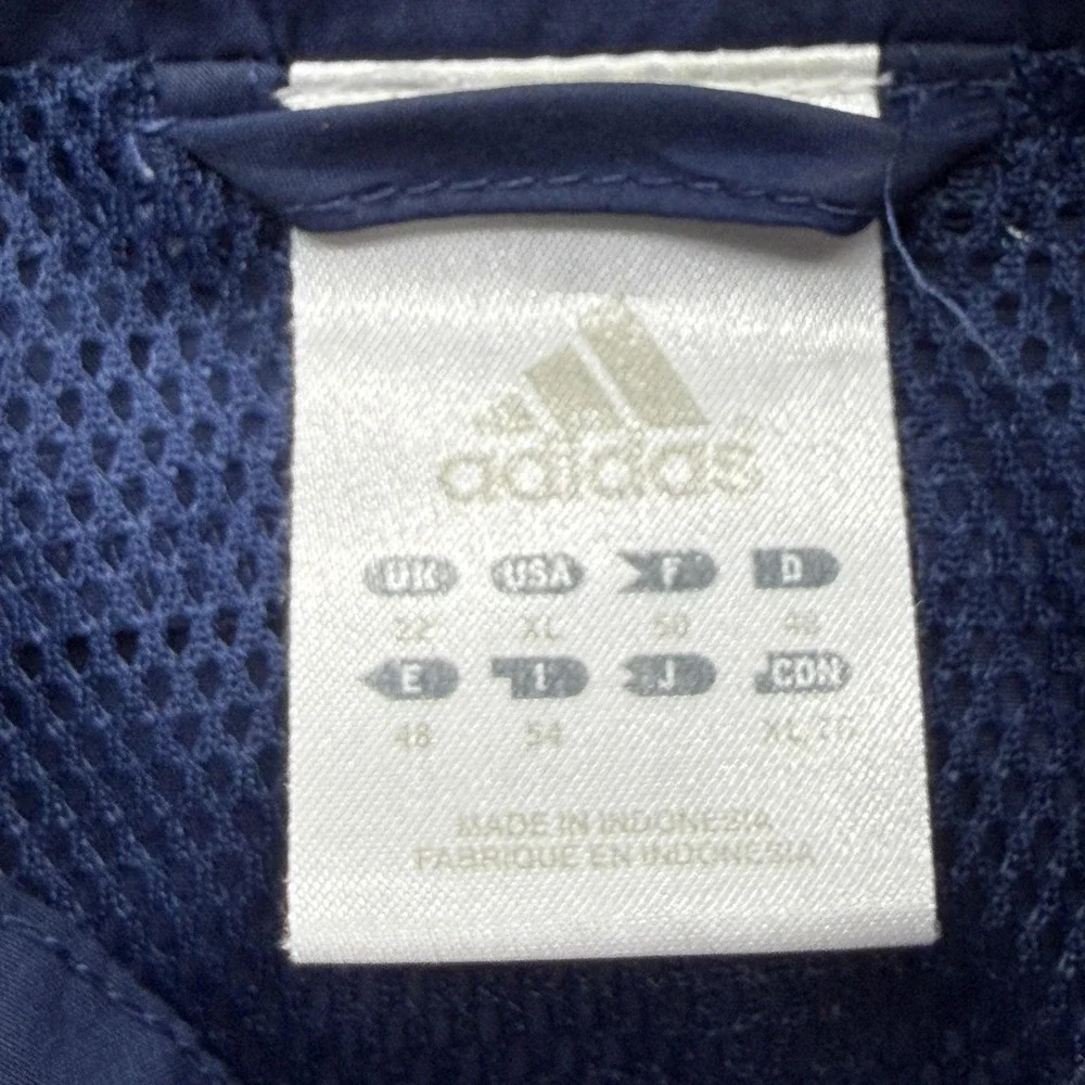 Adidas‎ Jacket Mens XL Blue Track Jacket Full Zip Lined Pockets Lightweight